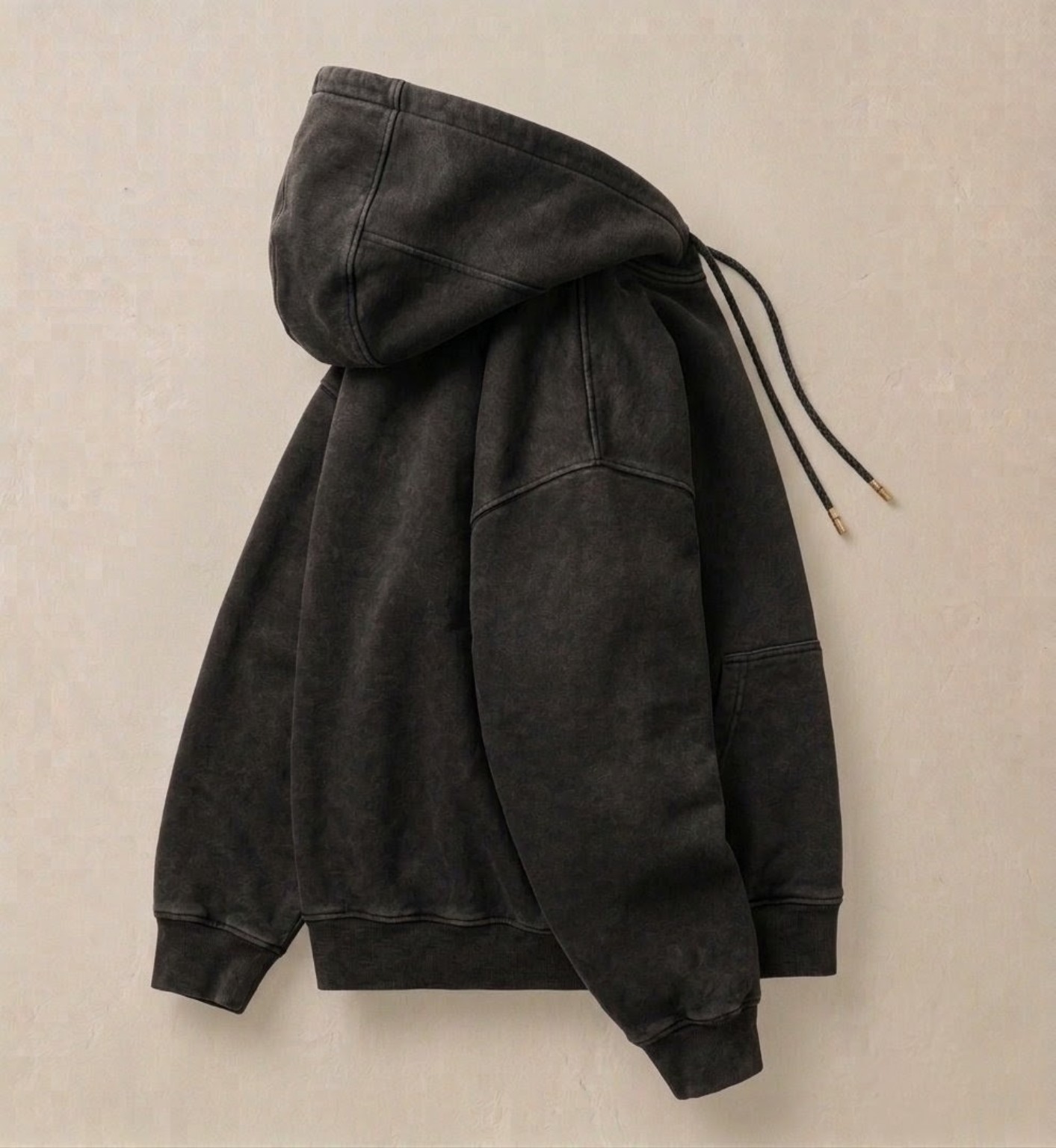 AFTER. washed black hoodie editorial study