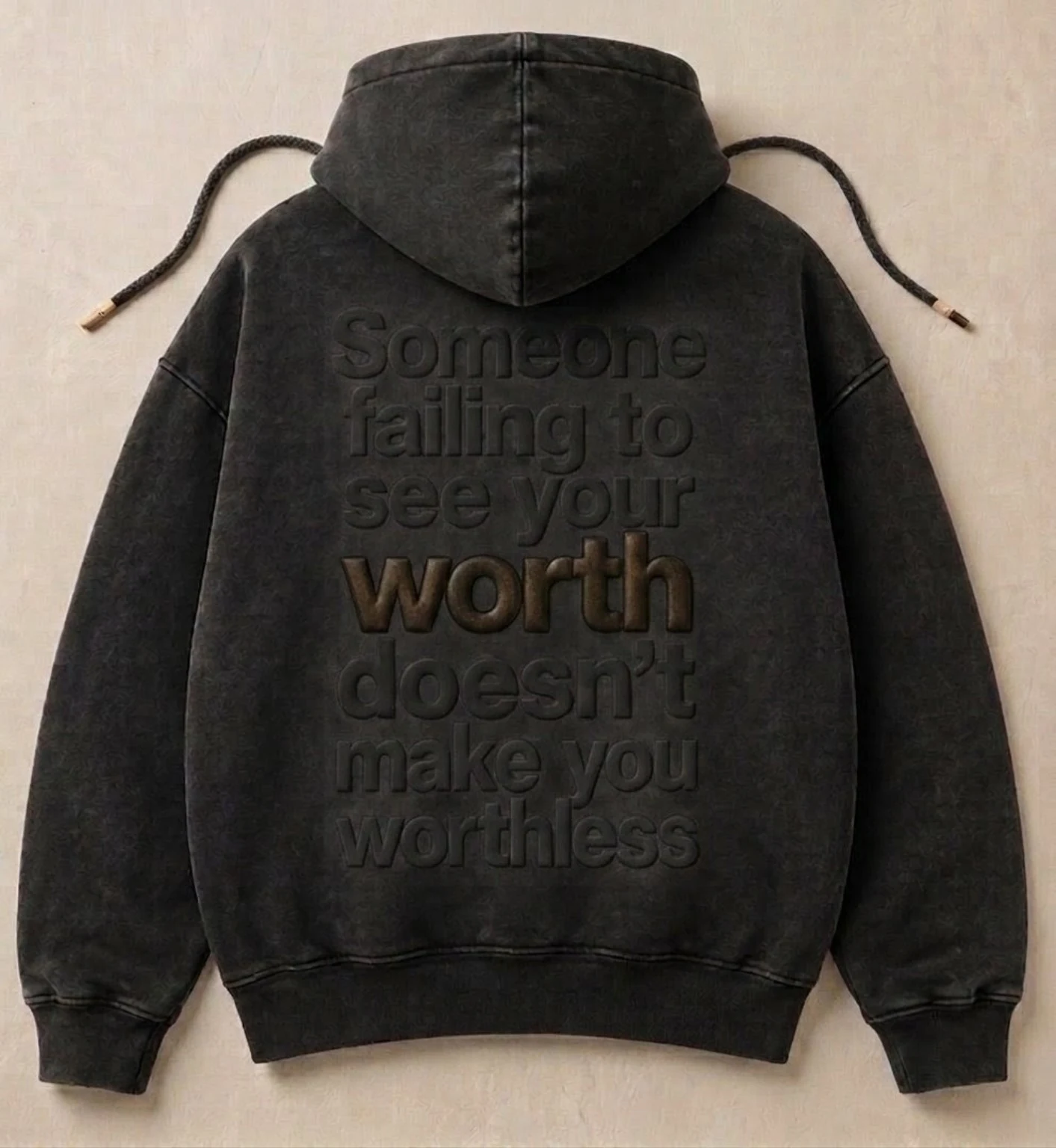 WORTH Washed Black back print